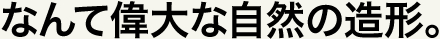 なんて偉大な自然の造形。