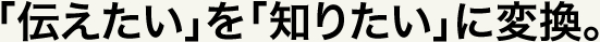 「伝えたい」を「知りたい」に変換。