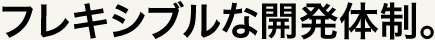 フレキシブルな開発体制。