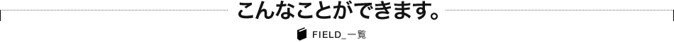 こんなことができます。Field一覧